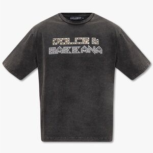 Dolce & Gabbana stud-embellished washed cotton T-shirt - NEW WITH TAGS